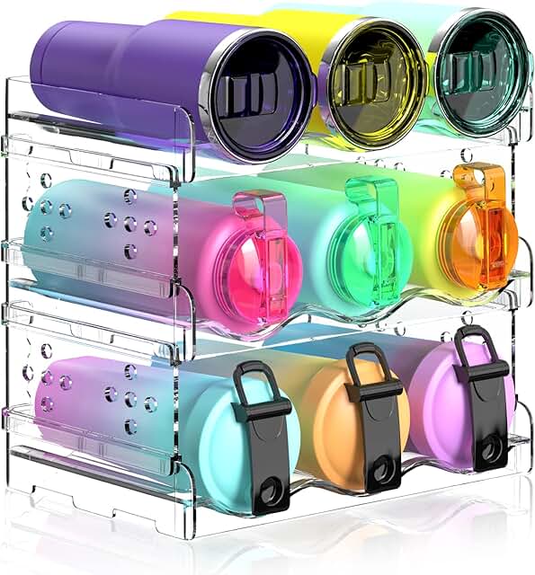 Three-Pack Water Bottle Organizer for Kitchen Storage