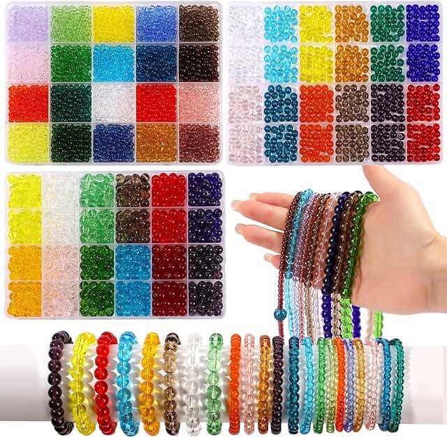 Glass Beads Bracelet Making Kit with 44 Colors