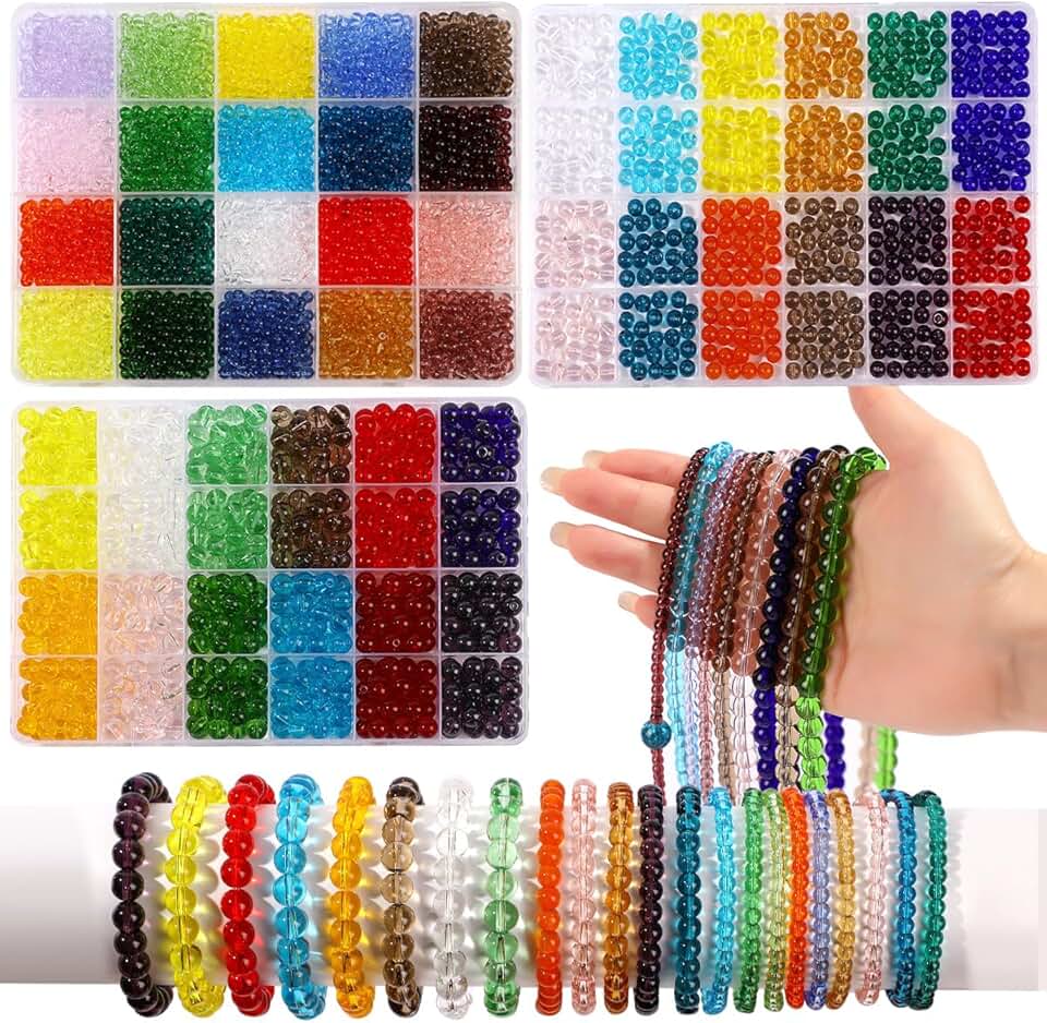 Glass Beads Bracelet Making Kit with 44 Colors