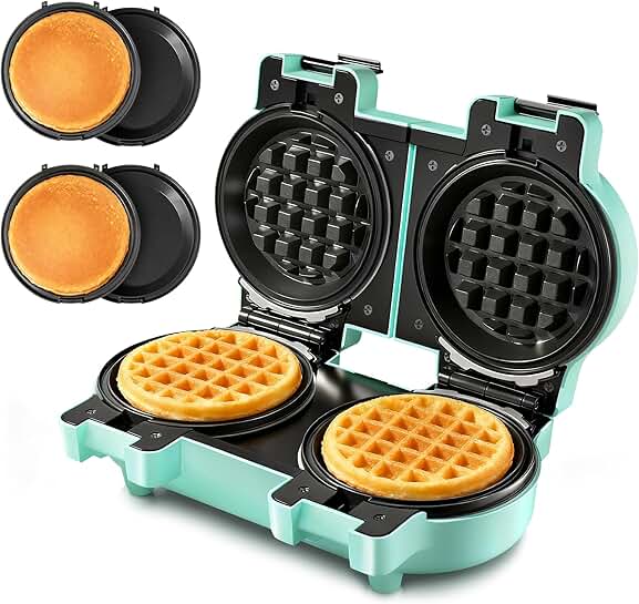Double Waffle and Pancake Maker with Removable Plates