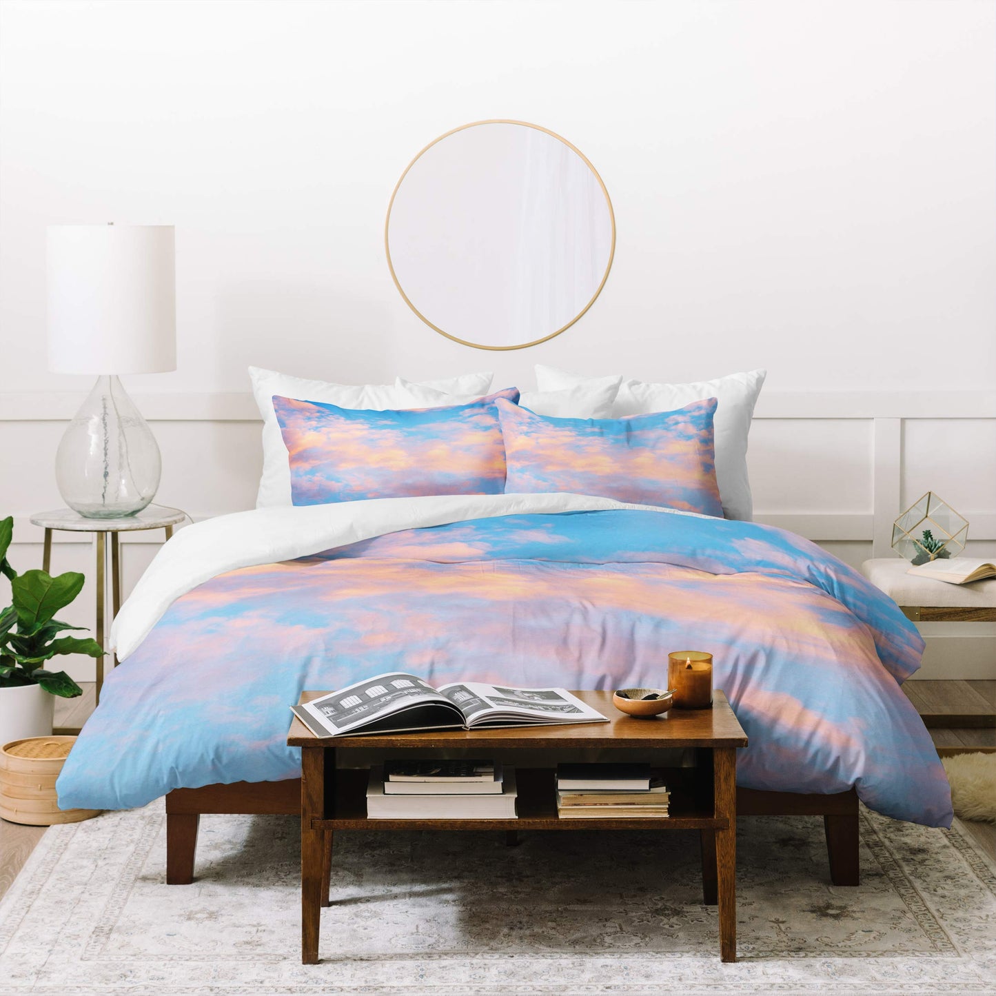 Lisa Argyropoulos Dream Beyond The Sky Duvet Set with Two Pillow Shams, Full/Queen, Blue