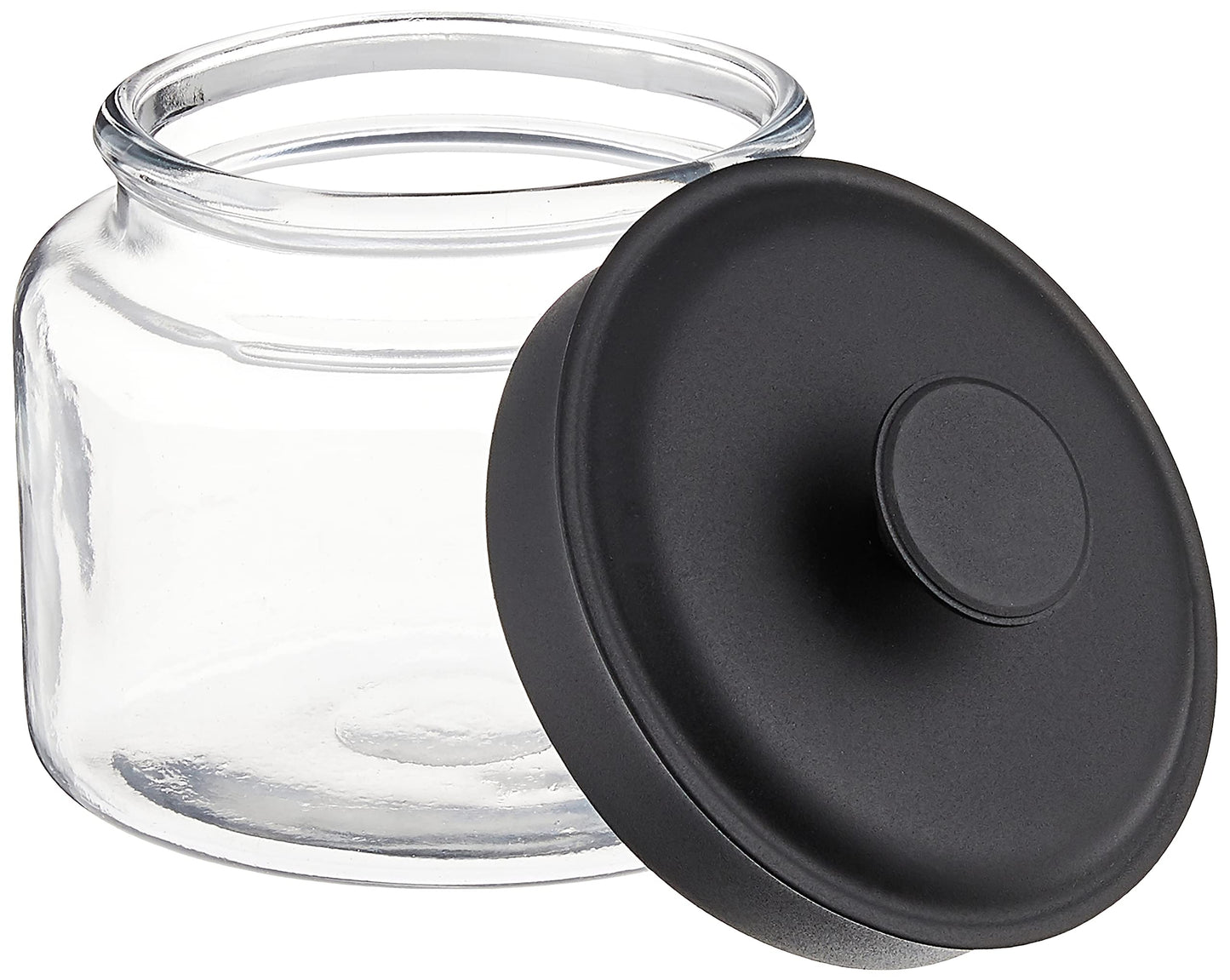Montana Gl Jars with Fresh Sealed Lids, Black Metal, 48 oz Set of 4) 