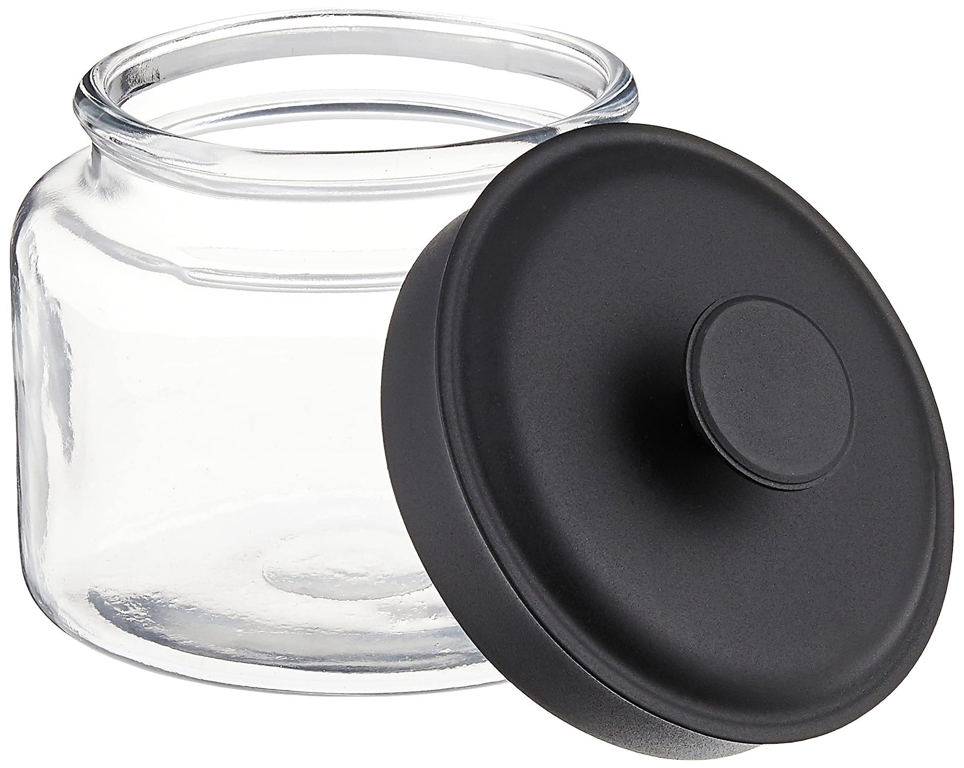Montana Gl Jars with Fresh Sealed Lids, Black Metal, 48 oz Set of 4) 