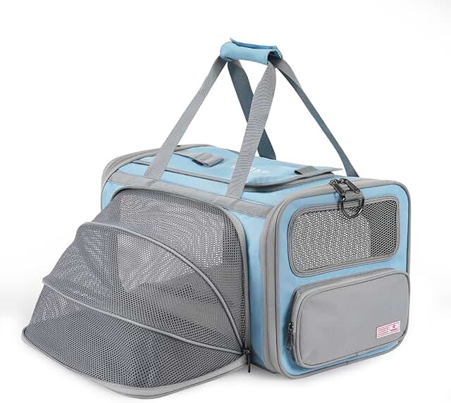 Pet Travel Carrier for Cats and Dogs with ID Tag