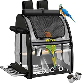 Bird Carrier Backpack with Mesh and Stand