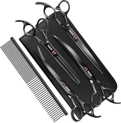 Professional Dog Grooming Scissors Set with Comb