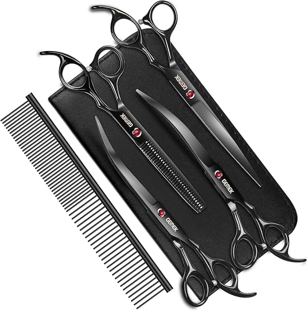 Professional Dog Grooming Scissors Set with Comb