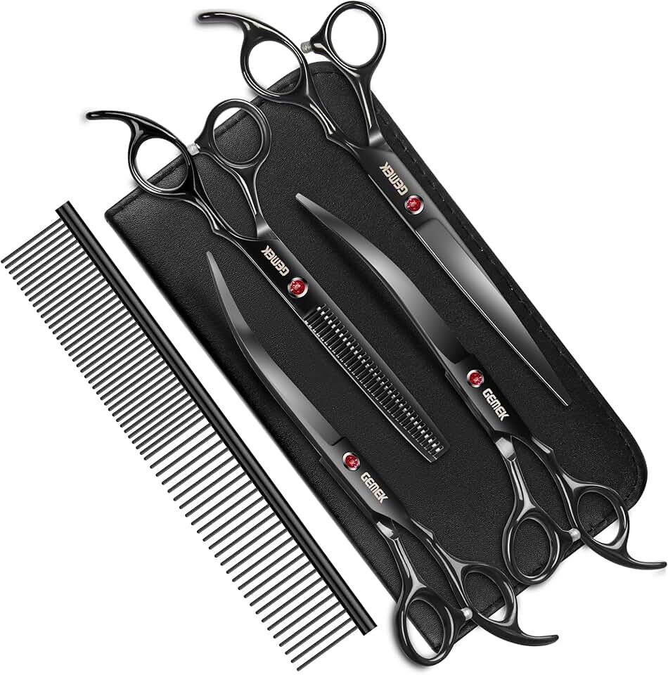 Professional Dog Grooming Scissors Set with Comb