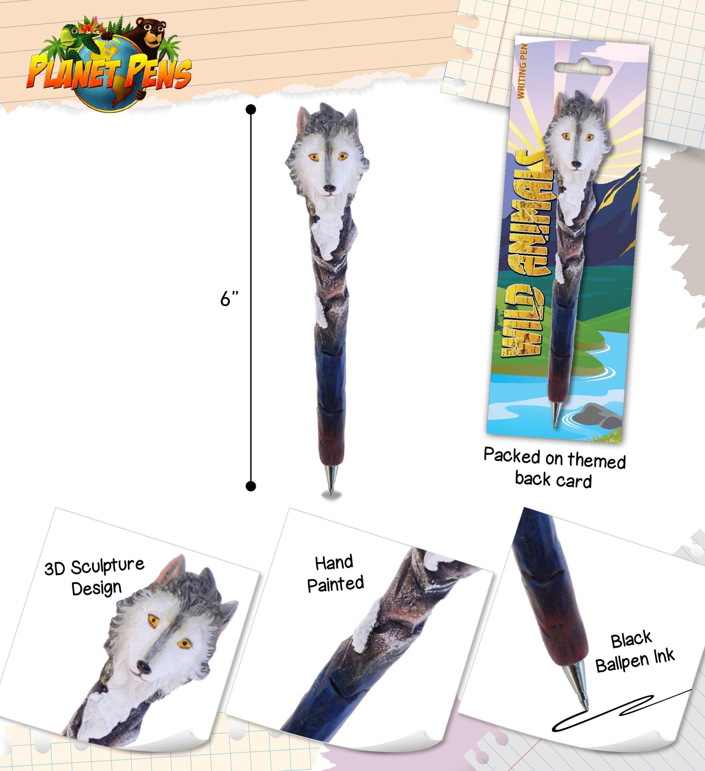 Colorful Animal Ballpoint Pen for Kids and Adults