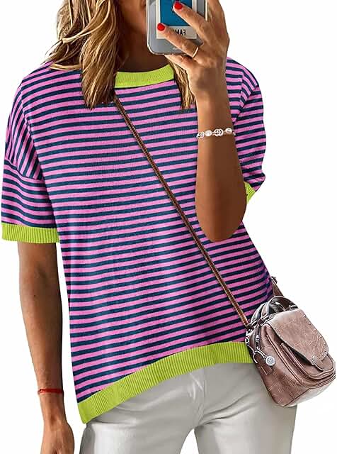 Women's Casual Short Sleeve Knit Tops