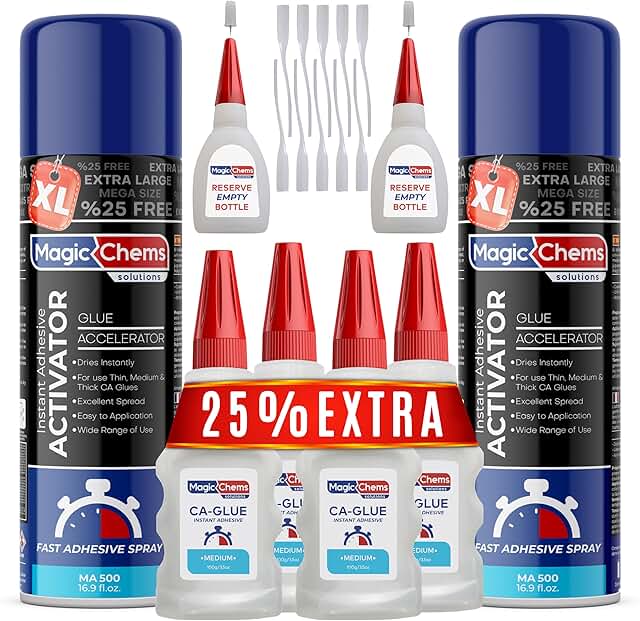 Super Glue with Activator, 4 Pack
