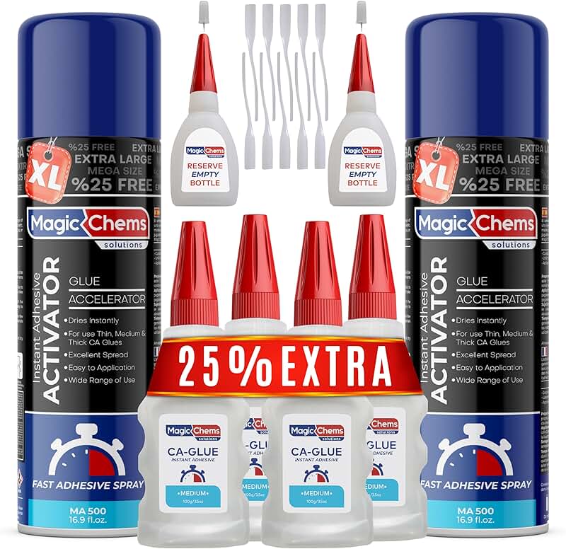 Super Glue with Activator, 4 Pack