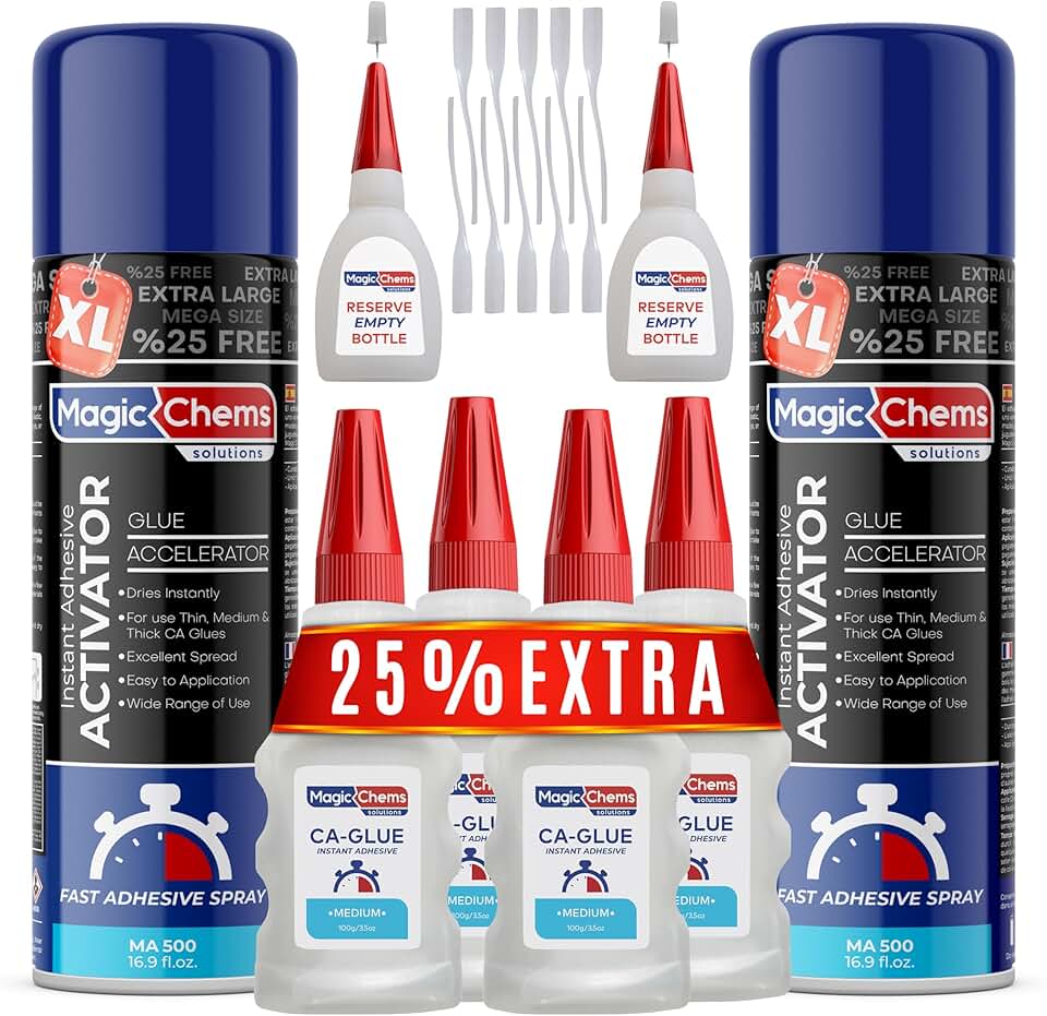 Super Glue with Activator, 4 Pack