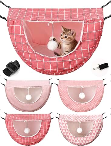 4-Piece Soft Plush Hanging Cat and Small Animal Bed