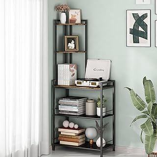 Five-tier corner shelf stand for living room and bedroom