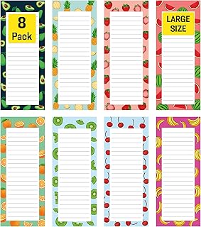 Set of 8 Large Magnetic Notepads for Lists and Reminders