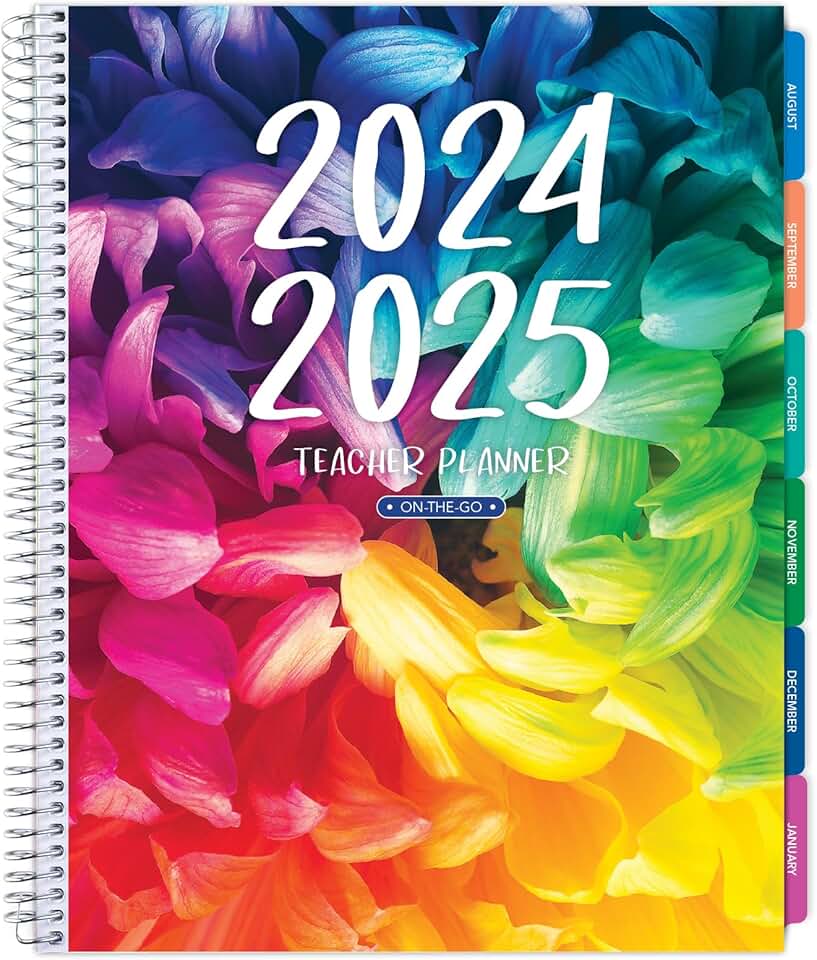 Lite Teacher Lesson Planner 2024-2025 with Calendar and Tabs