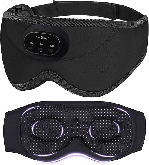 Wireless 3D Sleep Mask with Headphones and Timer