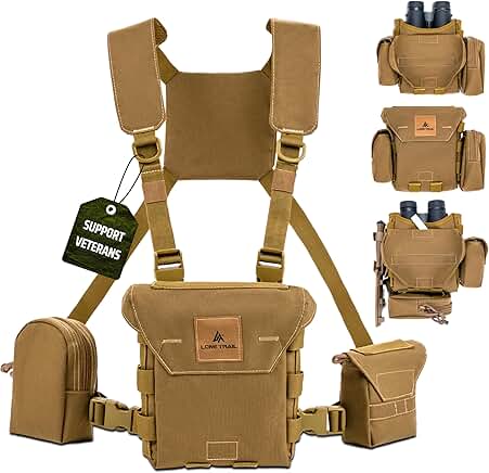 Lightweight Waterproof Binocular Chest Pack with Rangefinder Pouch