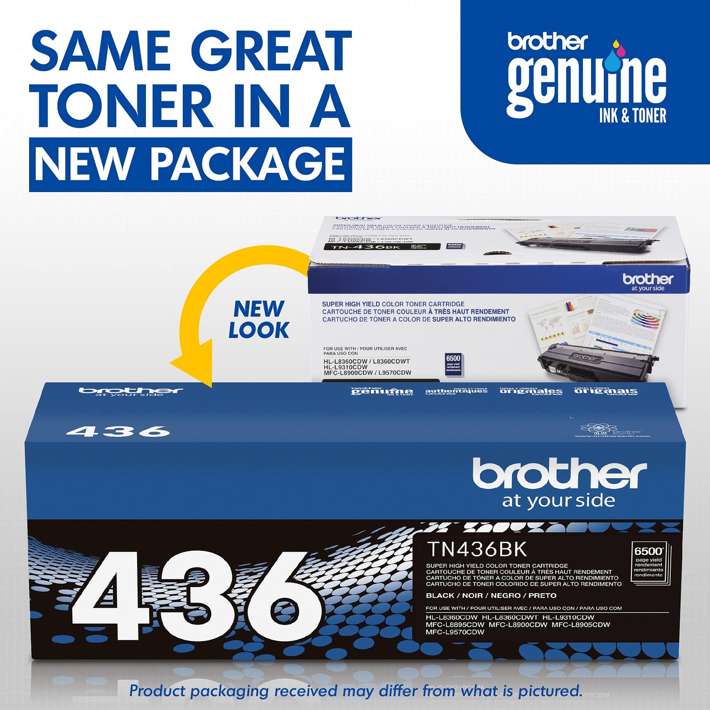 TN436BK Super High Yield Toner-Retail Packaging , Black