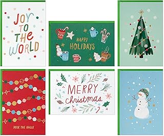 Bulk Christmas Card Set with Playful Icons