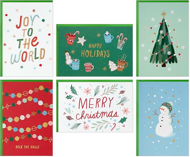 Bulk Christmas Card Set with Playful Icons