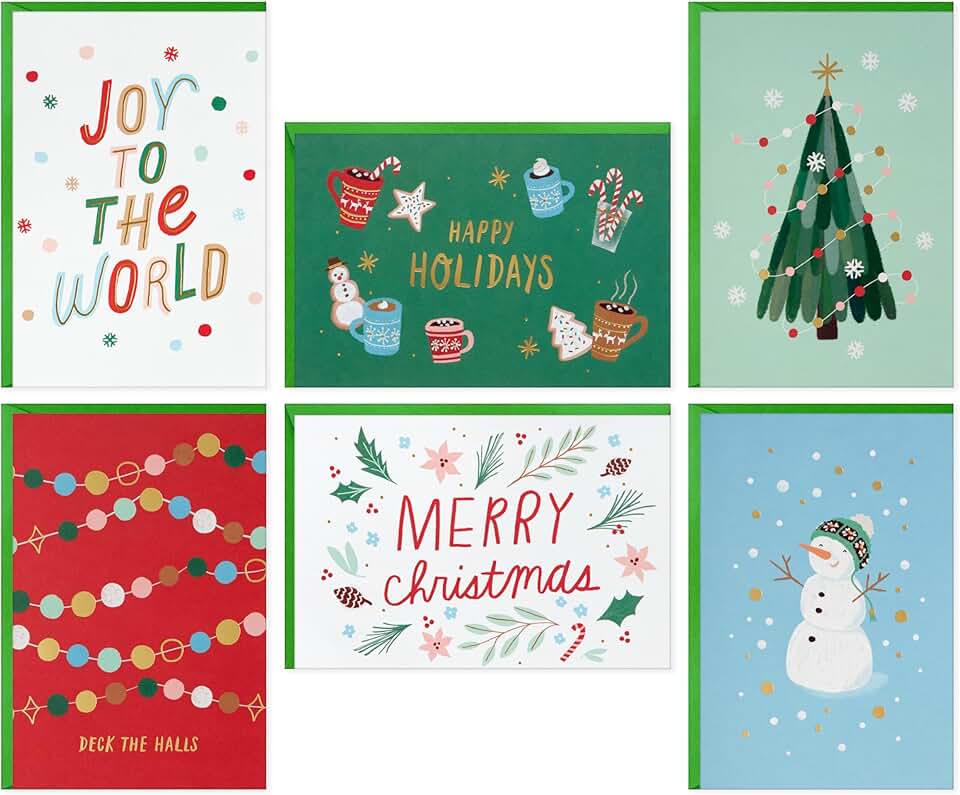 Bulk Christmas Card Set with Playful Icons