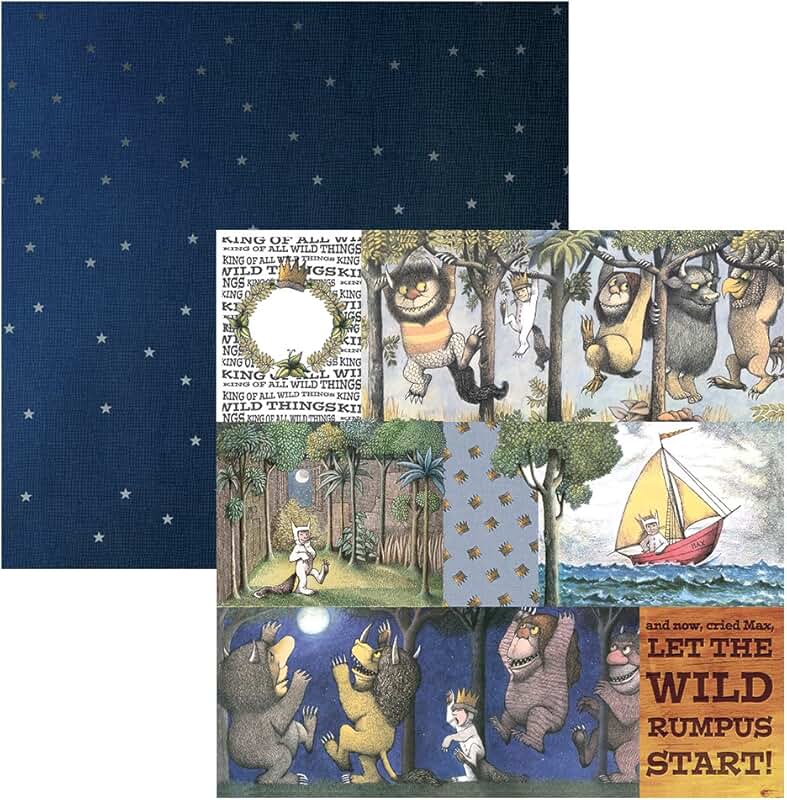12-inch double-sided scrapbook papers with wild animals design