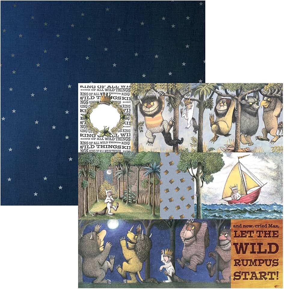 12-inch double-sided scrapbook papers with wild animals design
