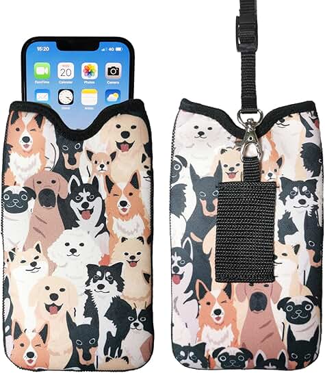 Neoprene Phone Sleeve with Lanyard and Belt Loop