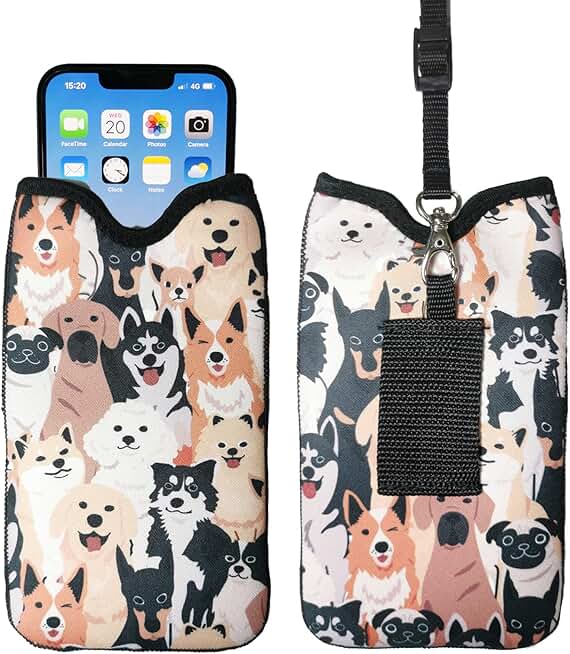 Neoprene Phone Sleeve with Lanyard and Belt Loop