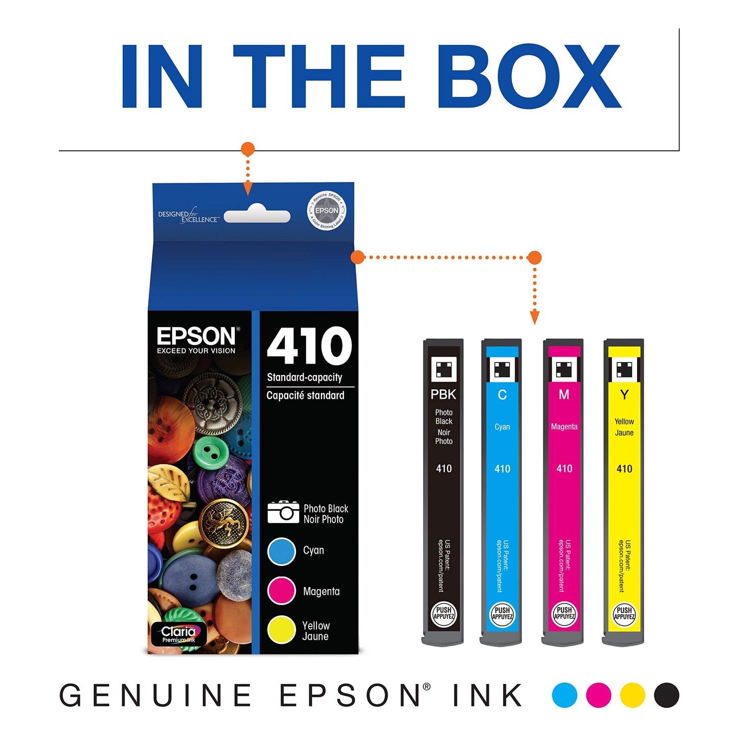 T410 Claria Premium -Ink Standard Capacity Photo Black & Color Combo Pack (T410520-S) for select Expression Premium Printers