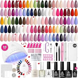 68-Piece Gel Nail Polish Kit with UV Light and Tools