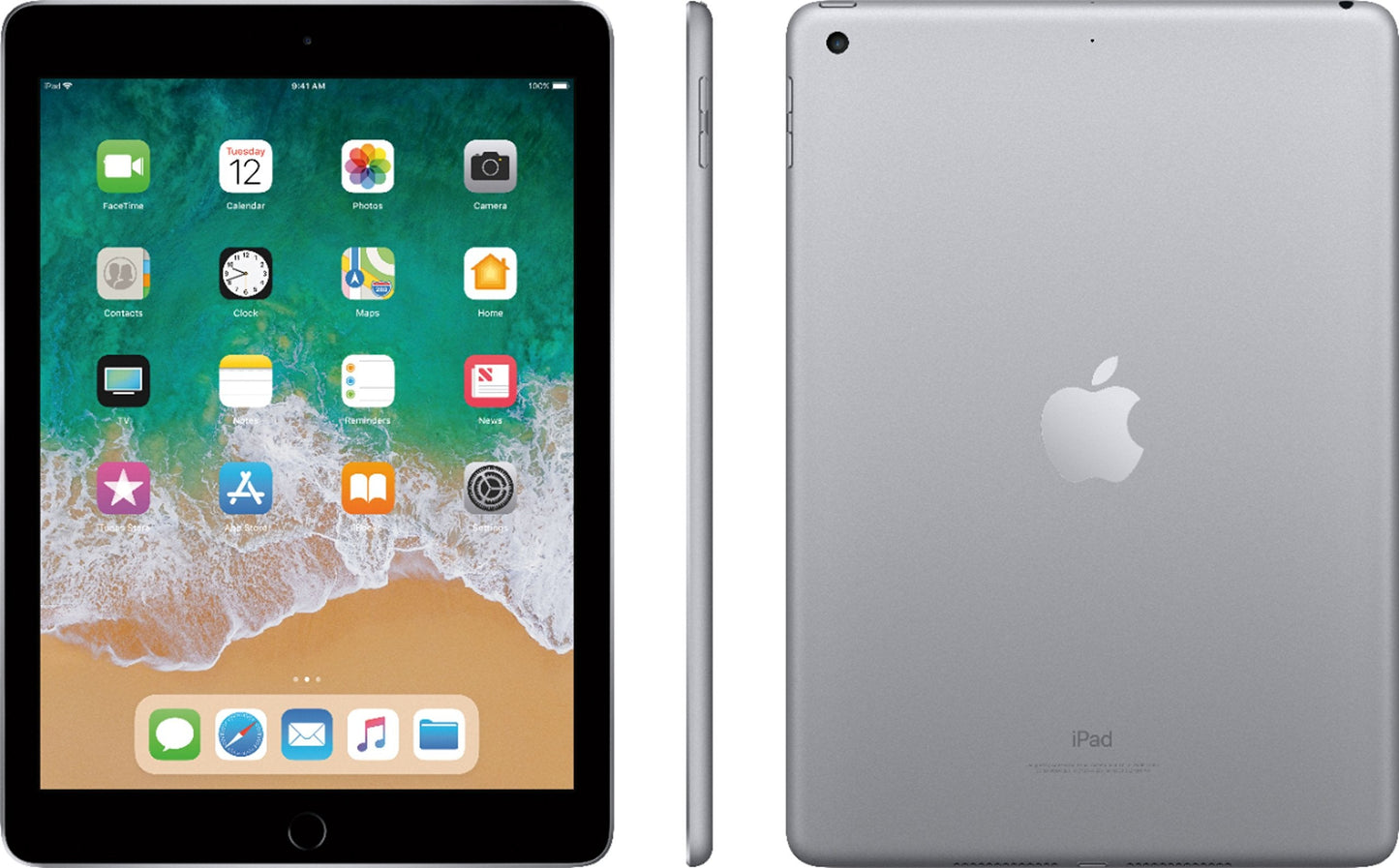 iPad (5thGEneration) Wi-Fi, 128GB - Space Gray (Renewed)