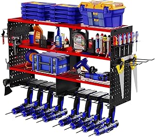 Heavy Duty 4-Layer Metal Tool Organizer Wall Mount