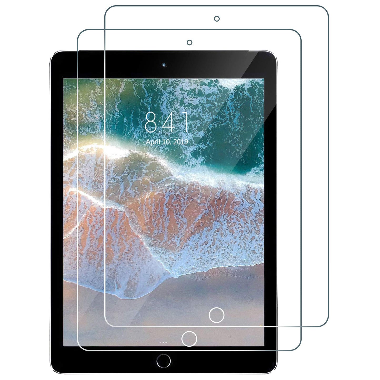 iPad Air 2 Screen Protector, [2 Pack] Premium Tempered Glass Film [9H Hardness][Scratch-Resistant][HD Clear] iPad 6th generation screen protector iPad 9.7 screen protector iPad Air 1 Pro 5th 9.7-Inch