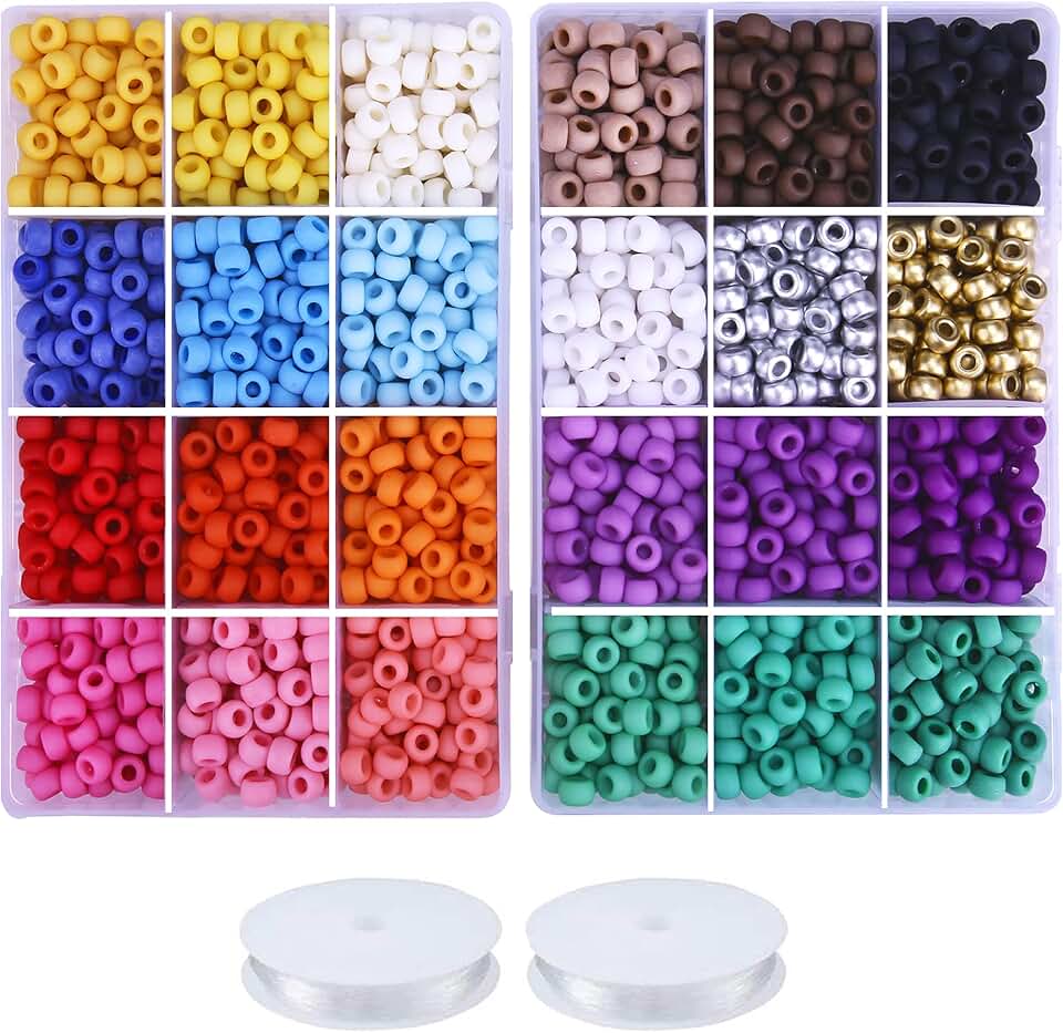 2800-Piece Matte Pony Beads Kit for Crafts