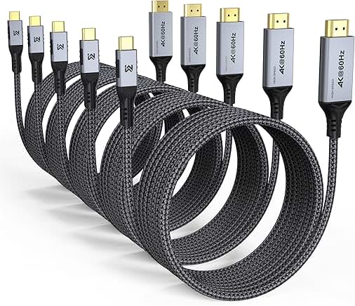 4K HDMI Cables, 6 ft, 5-Pack