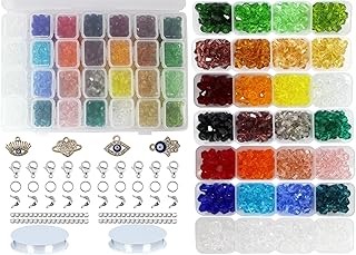 6mm Crystal Beads for Jewelry Making, 1427pcs Bicone Beads Set