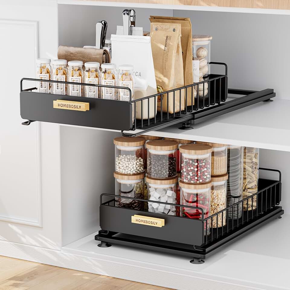 Two Pack Under Sink Pull-Out Storage Shelves