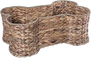 Small bone-shaped hyacinth pet toy basket