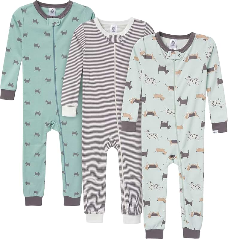 Baby Unisex 3-Pack Cotton Footless Pajamas