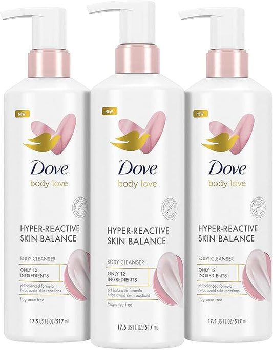 Gentle Fragrance-Free Body Wash for Sensitive Skin, 3 Pack