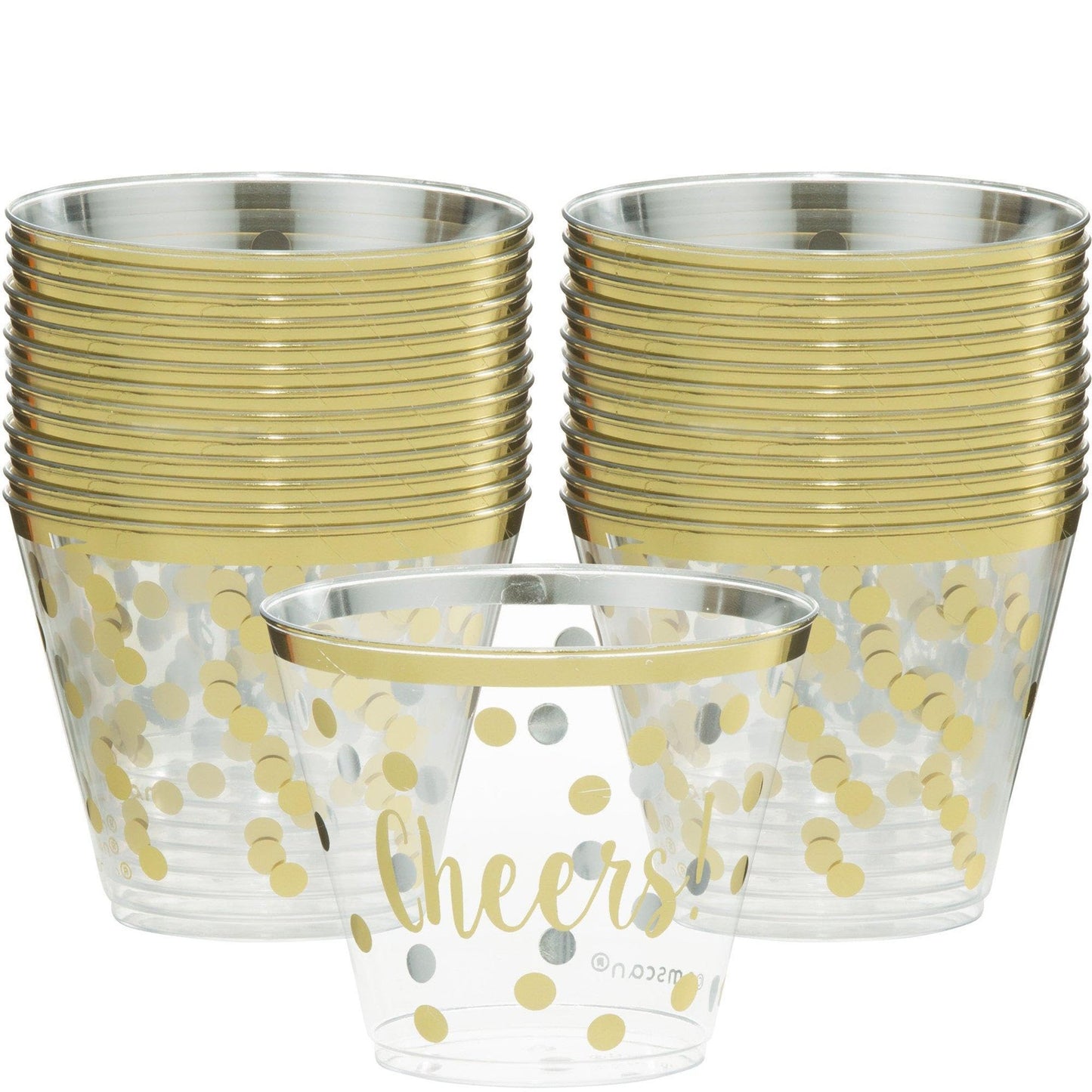 New Year's Cheers Tumblers with Gold Trim 9 oz, Pack of 30