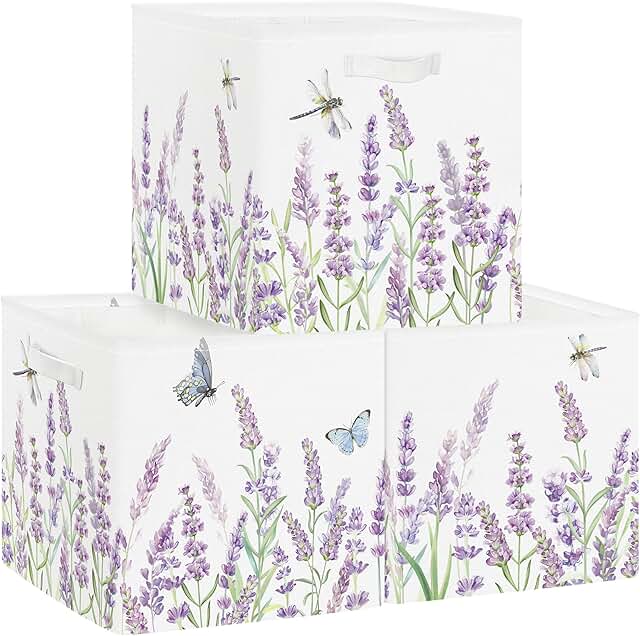 11.8-inch Wildflower Storage Cube Set of 3