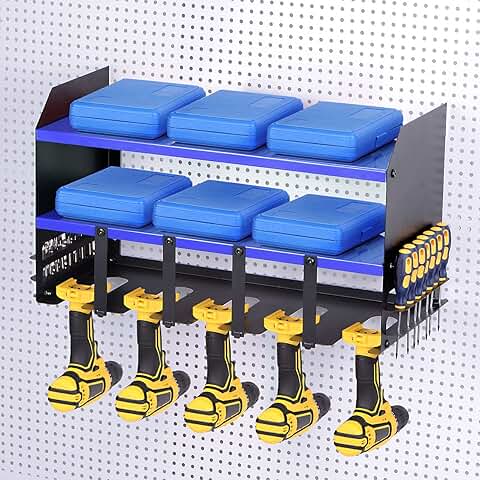 3-Layer Power Tool Organizer with 5 Drill Racks