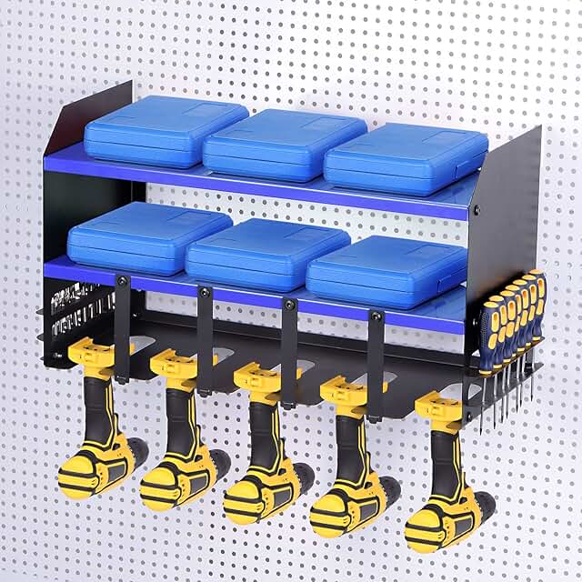 3-Layer Power Tool Organizer with 5 Drill Racks
