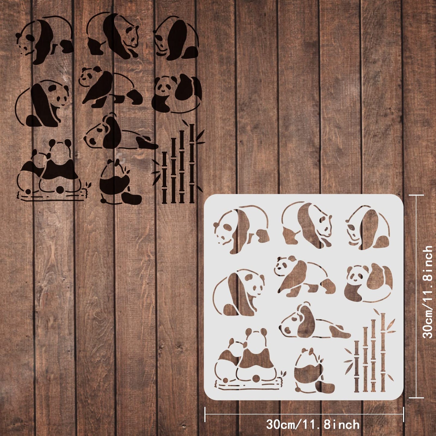 Eco-Friendly Panda and Bamboo Painting Template 11.8x11.8inch