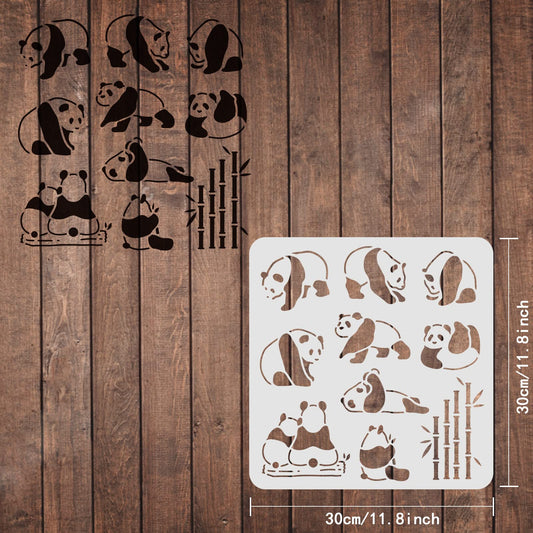 Eco-Friendly Panda and Bamboo Painting Template 11.8x11.8inch