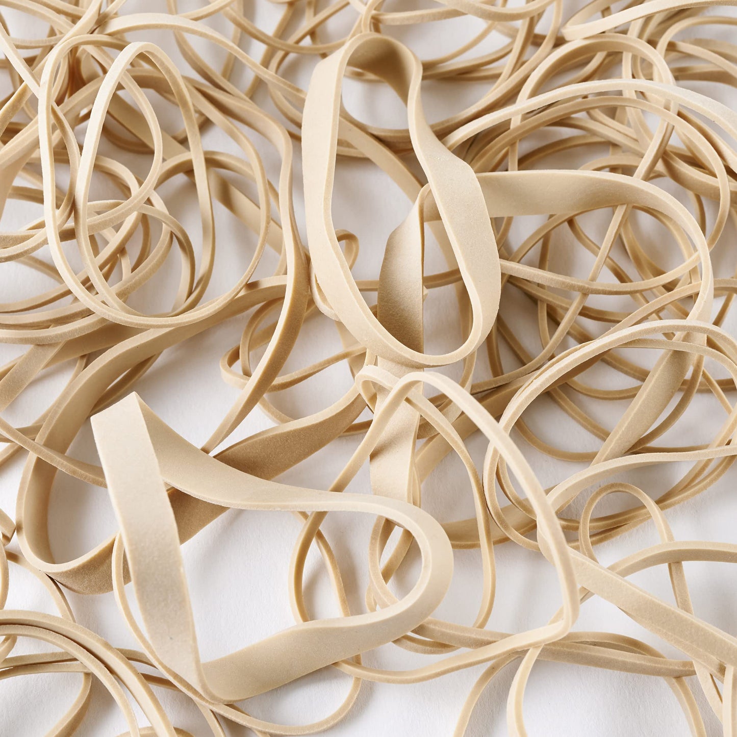 Amber rubber bands in assorted sizes, 3/8 oz bags